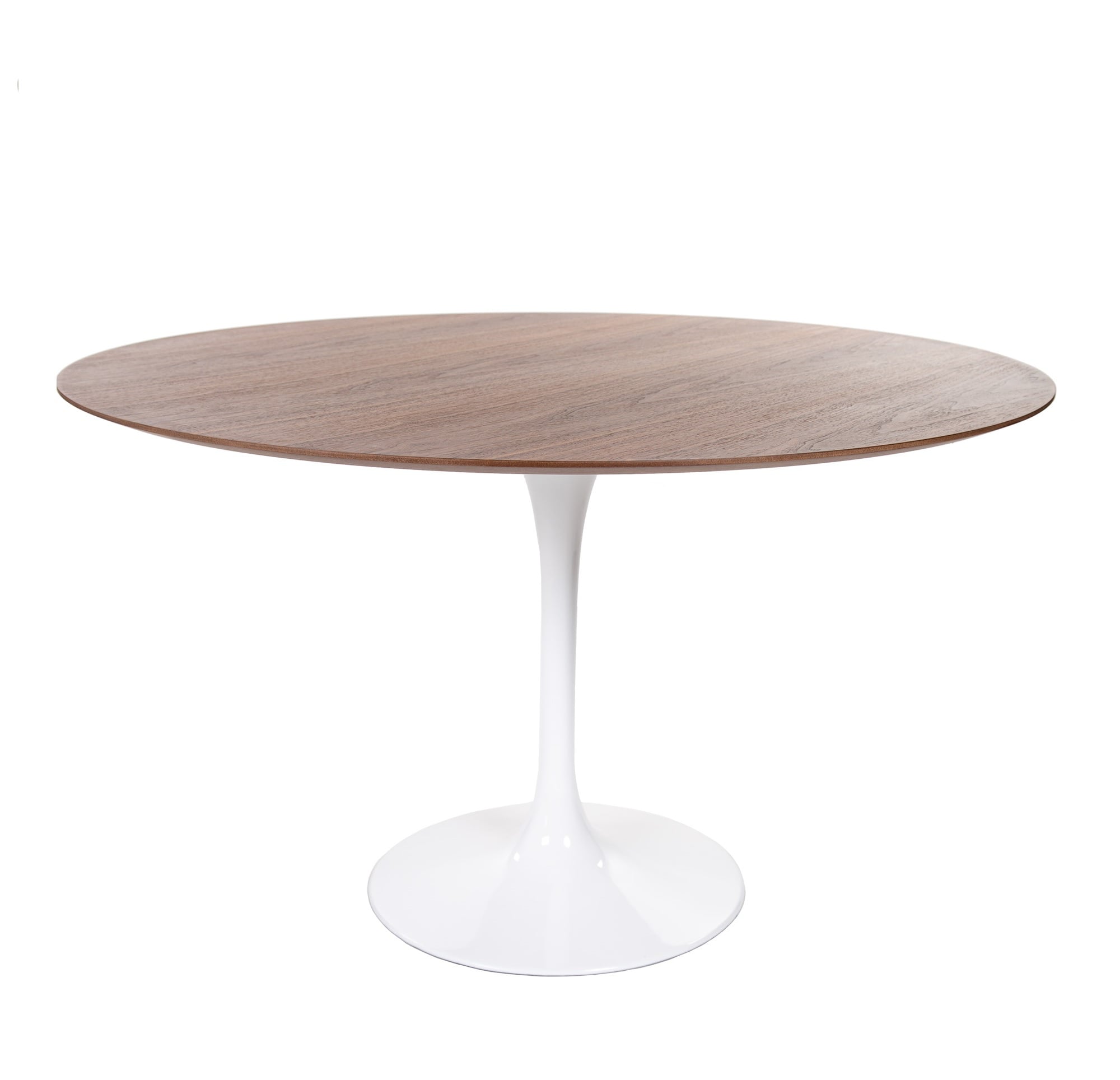 Eero Saarinen style, Mesa de jantar Tulip tabela 120 centímetros Tampo em nogueira base branca