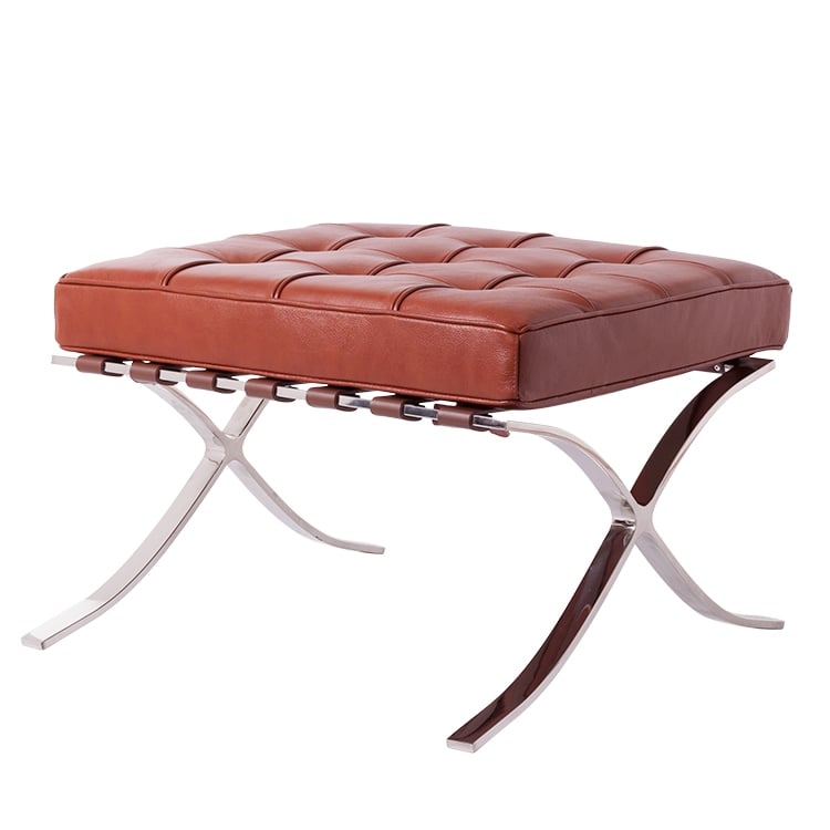 Ludwig Mies vd Rohe style, Divã Barcelona Pavillion conhaque