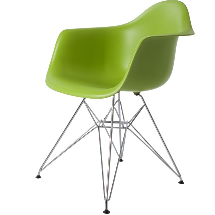 Charles Eames style, Cadeira de jantar DAR verde PP