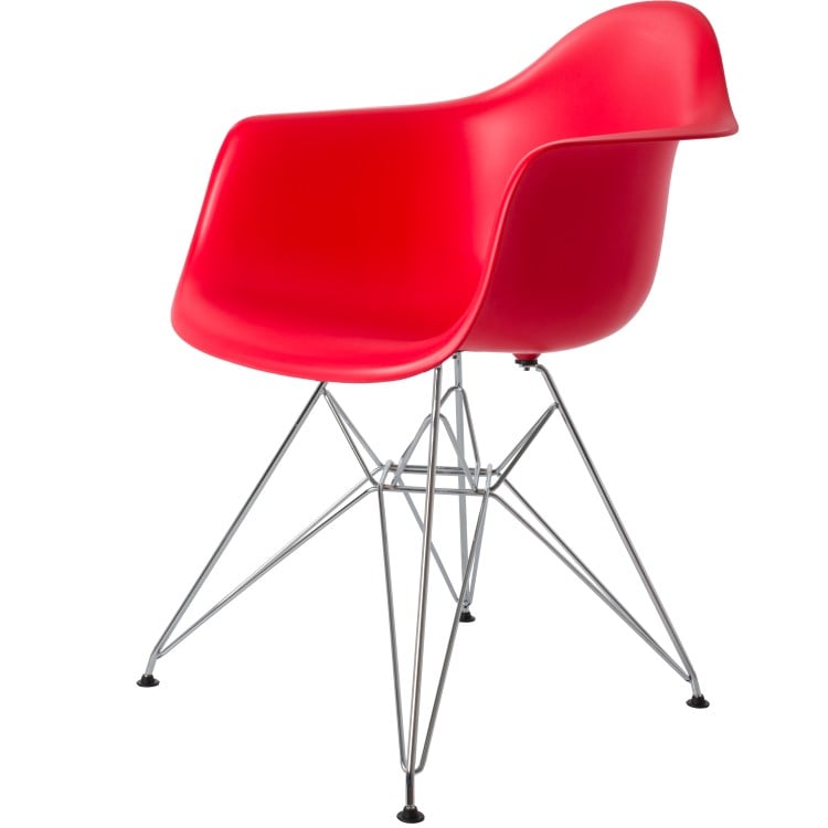 Charles Eames style, Cadeira de jantar DAR PP vermelho
