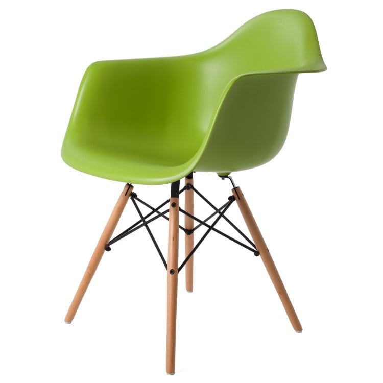 Charles Eames style, Cadeira de jantar DAW verde PP