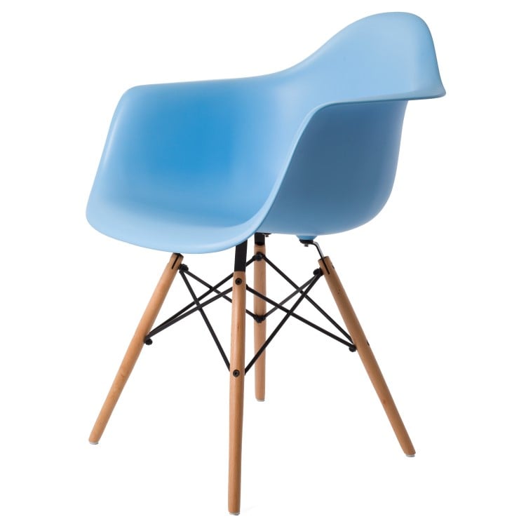 Charles Eames style, Cadeira de jantar DAW PP azul claro