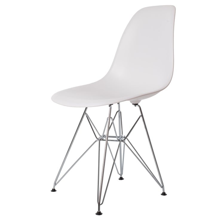 Charles Eames style, Cadeira de jantar DSR fosco PP branco