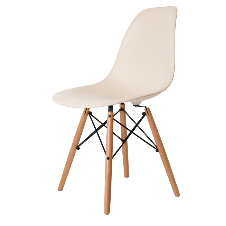 Charles Eames style, Cadeira de jantar DSW fosco PP creme
