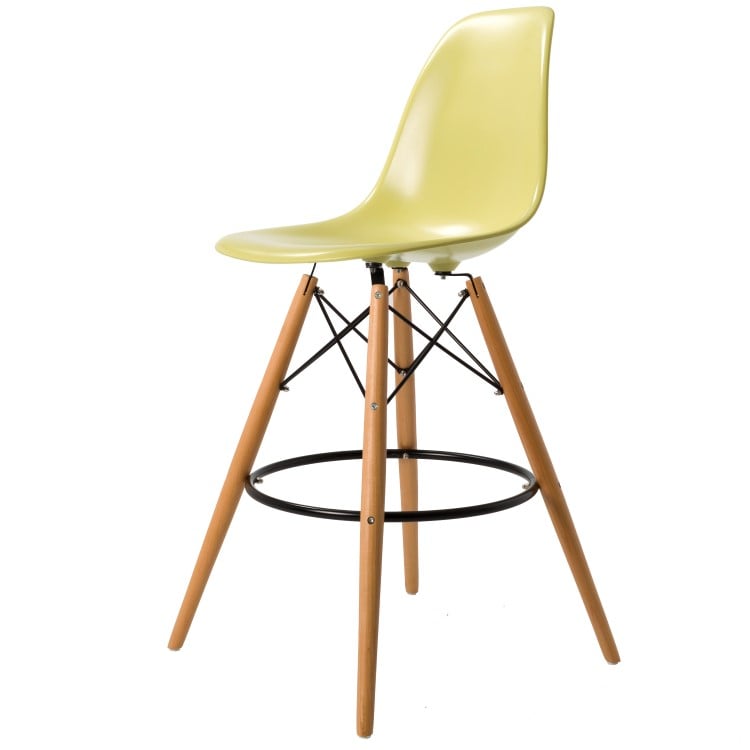 Charles Eames style, Tamborete DSW tamborete ABS verde azeitona