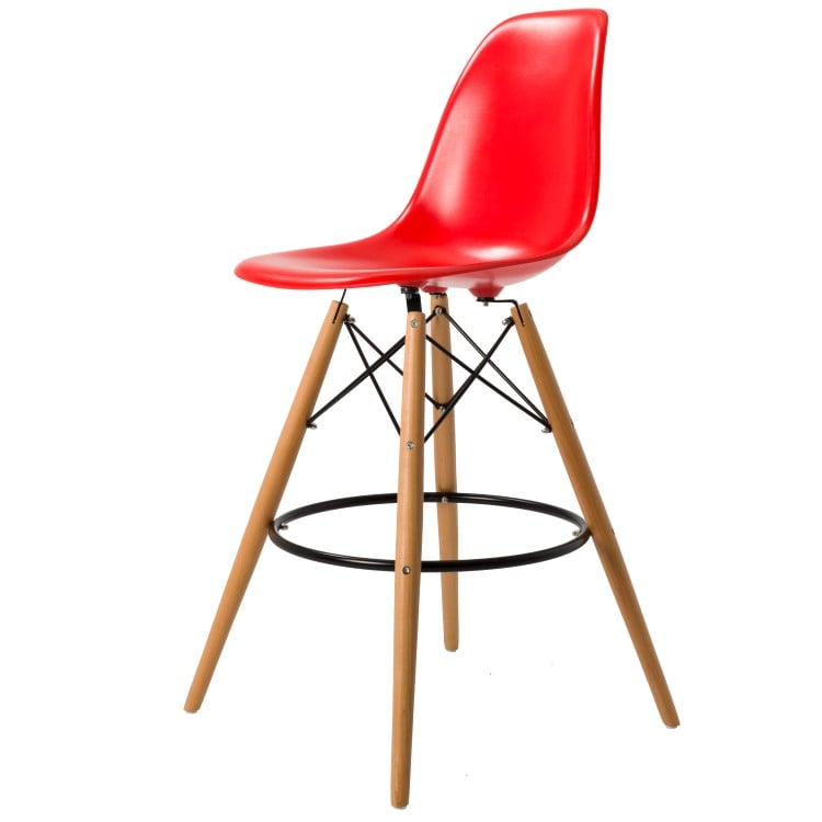 Charles Eames style, Tamborete DSW tamborete ABS vermelho