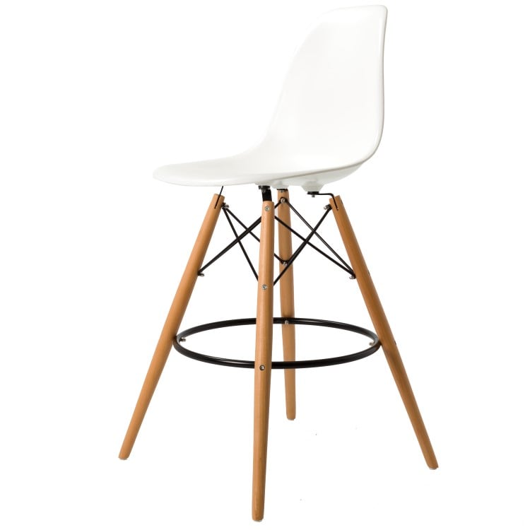 Charles Eames style, Tamborete DSW tamborete ABS branco