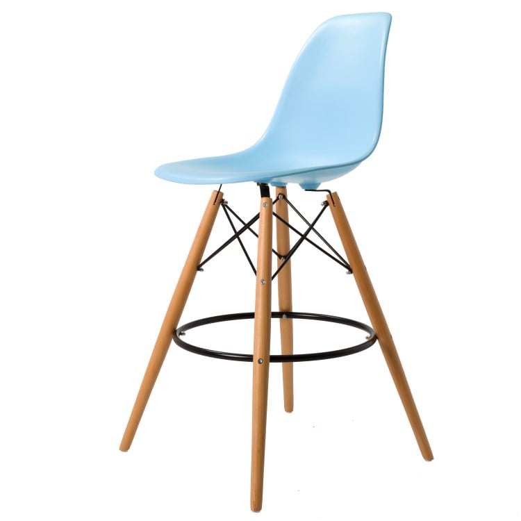 Charles Eames style, Tamborete DSW fosco PP azul claro