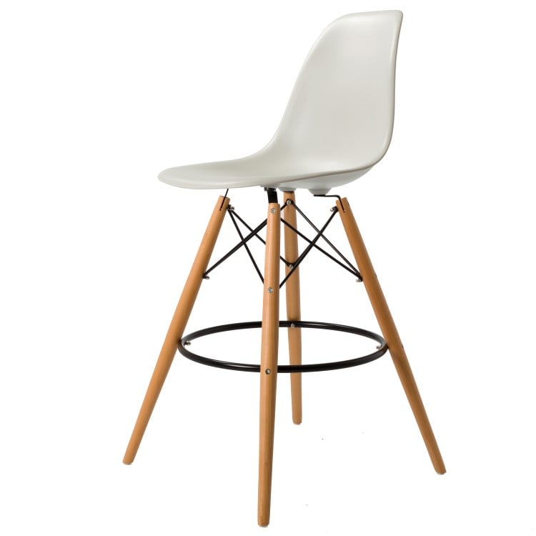 Charles Eames style, Tamborete DSW fosco PP cinza claro