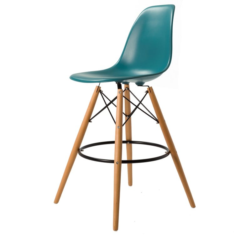 Charles Eames style, Tamborete DSW fosco PP oceano azul