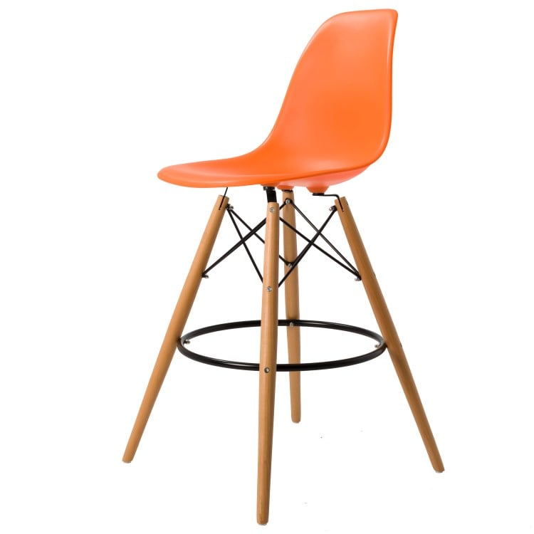 Charles Eames style, Tamborete DSW fosco laranja PP