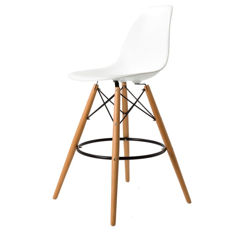 Charles Eames style, Tamborete DSW fosco PP branco
