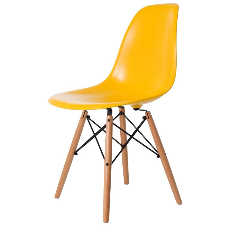 Charles Eames style, Cadeira de jantar DSW ABS amarelo