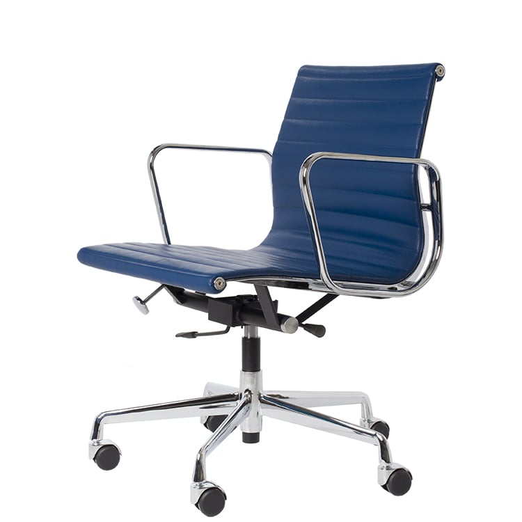 Charles Eames style, Escritório EA117 Couro azul