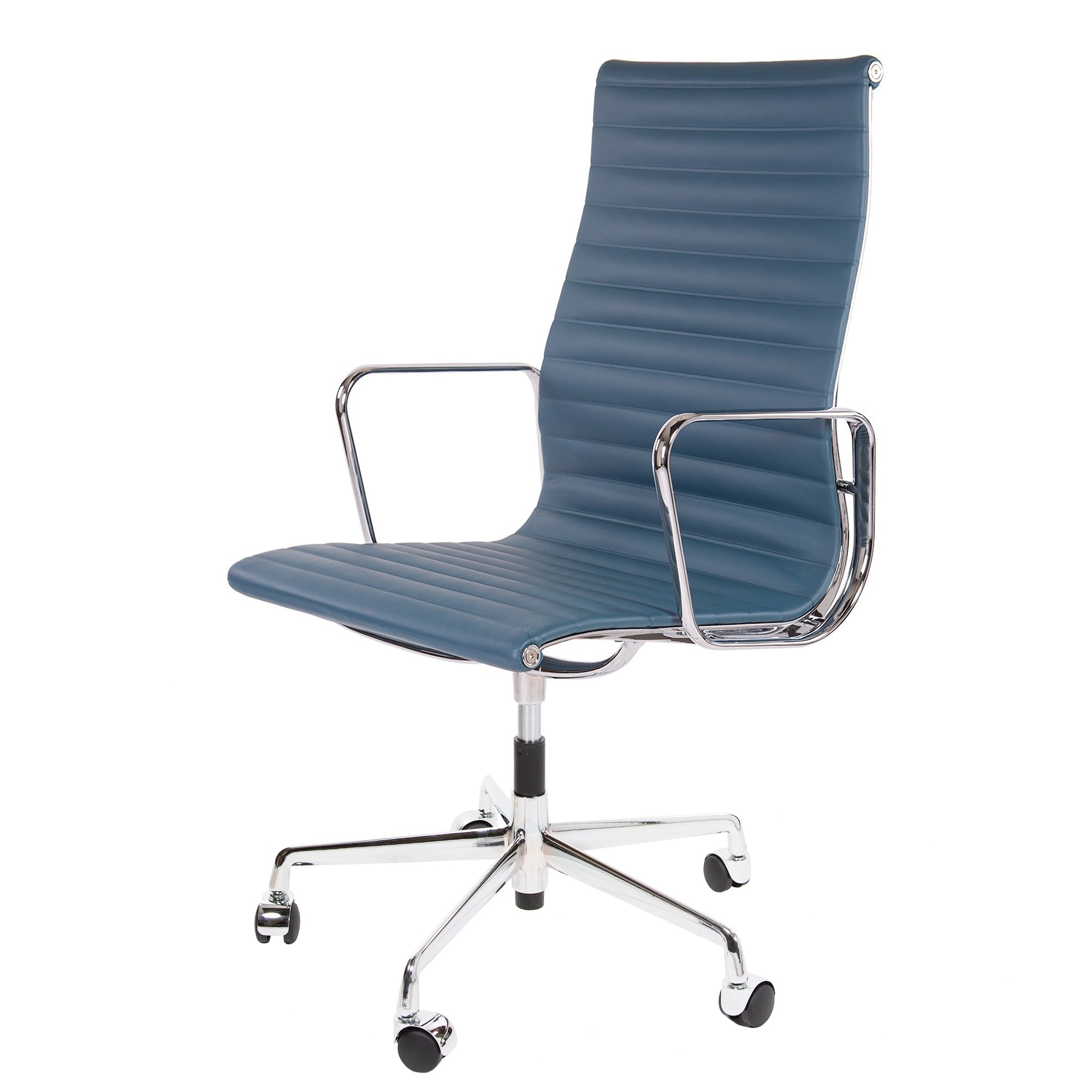 Charles Eames style, Escritório EA119 Couro azul