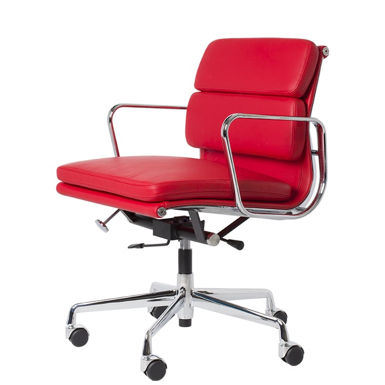 Charles Eames style, Escritório EA217 Couro vermelho
