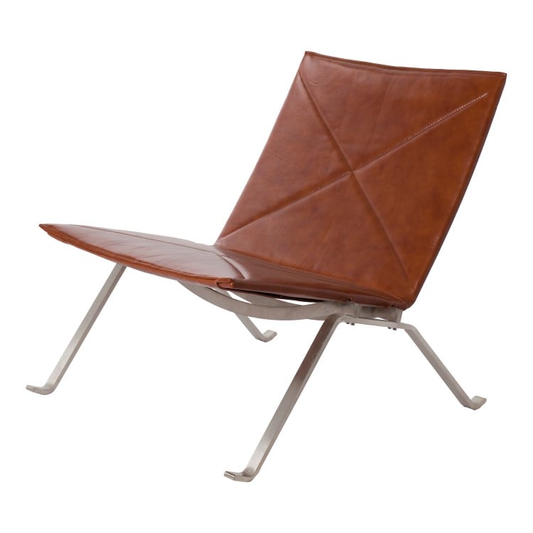 Poul Kjaerholm style, Espreguiçadeira PK22 conhaque