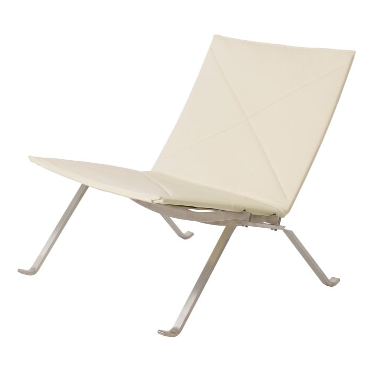 Poul Kjaerholm style, Espreguiçadeira PK22 marfim