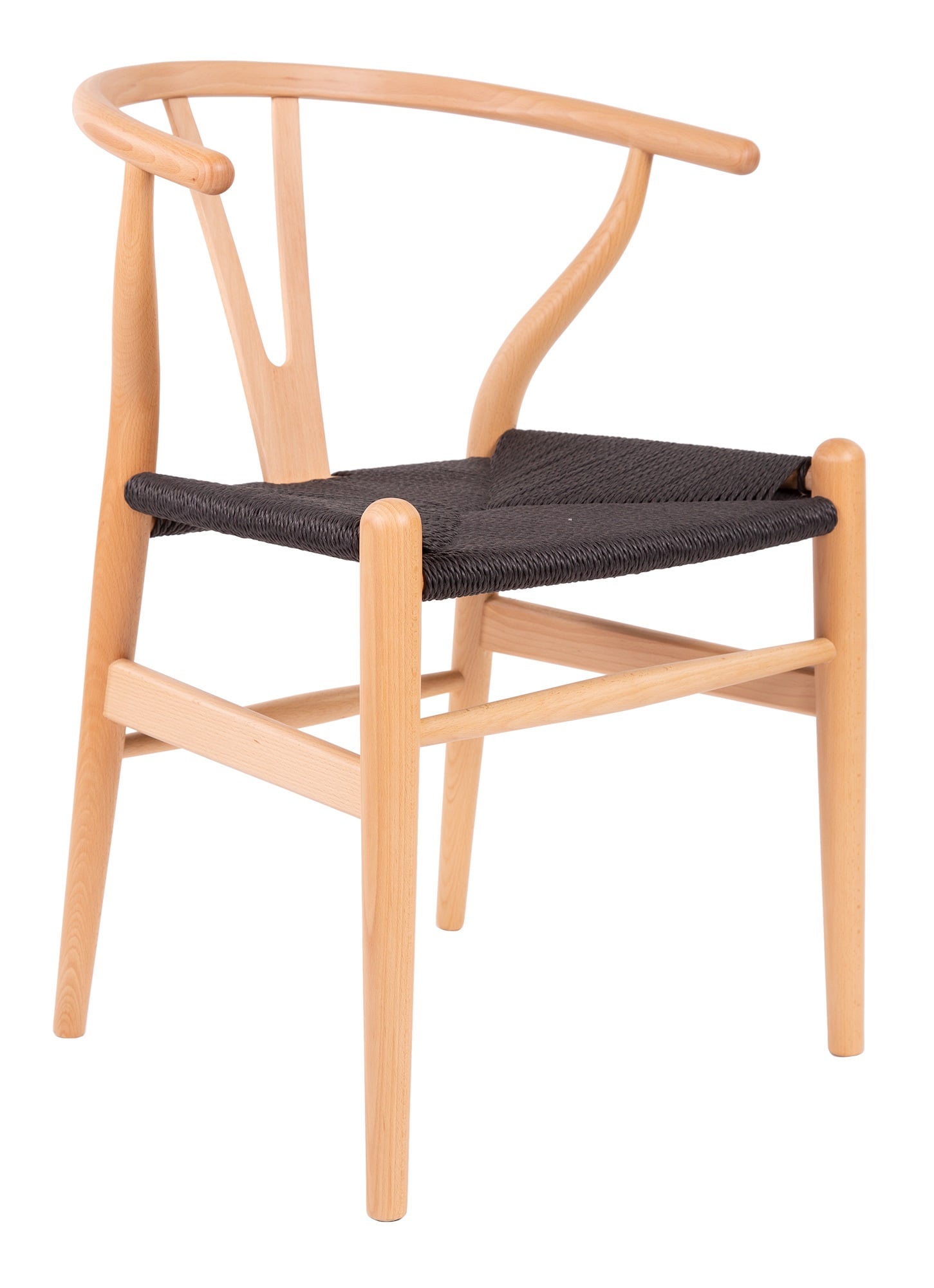 Wegner style, Cadeira de jantar Y-chair wishbone CH24 naturel preto