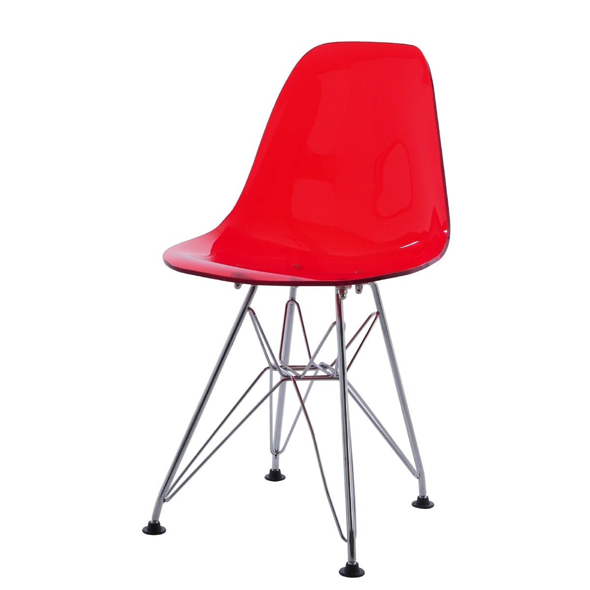 Charles Eames style, Cadeira DSR júnior vermelho transparente