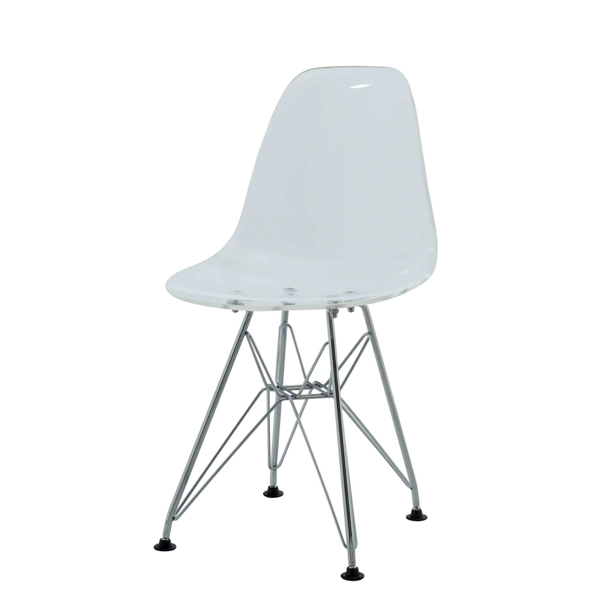 Charles Eames style, Cadeira DSR júnior branco transparente