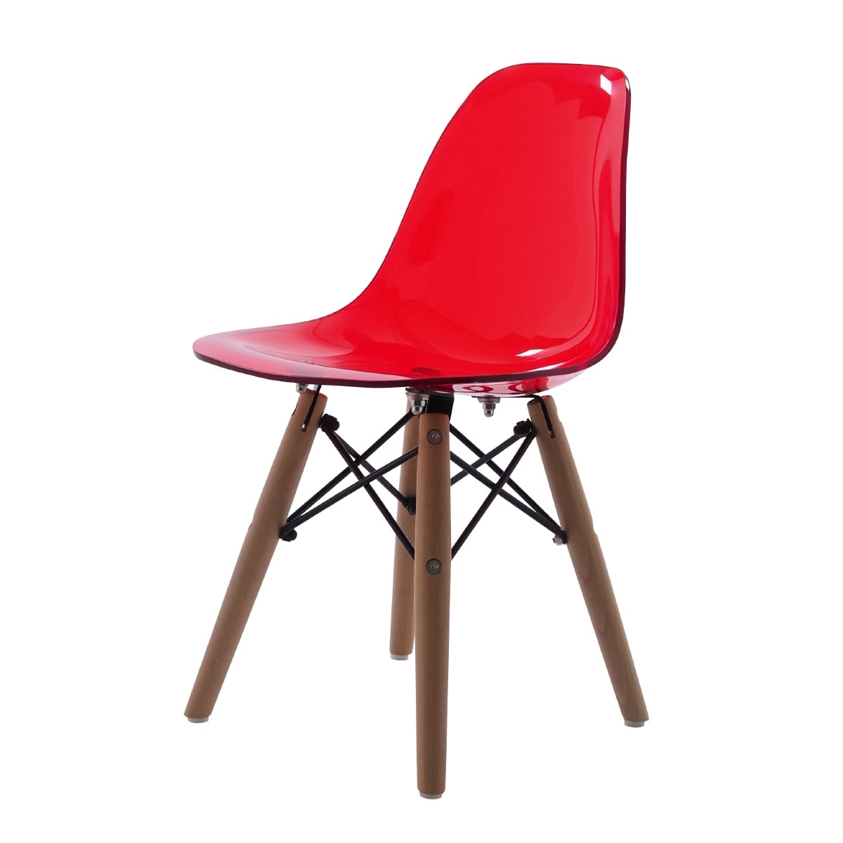 Charles Eames style, Cadeira DSW júnior vermelho transparente