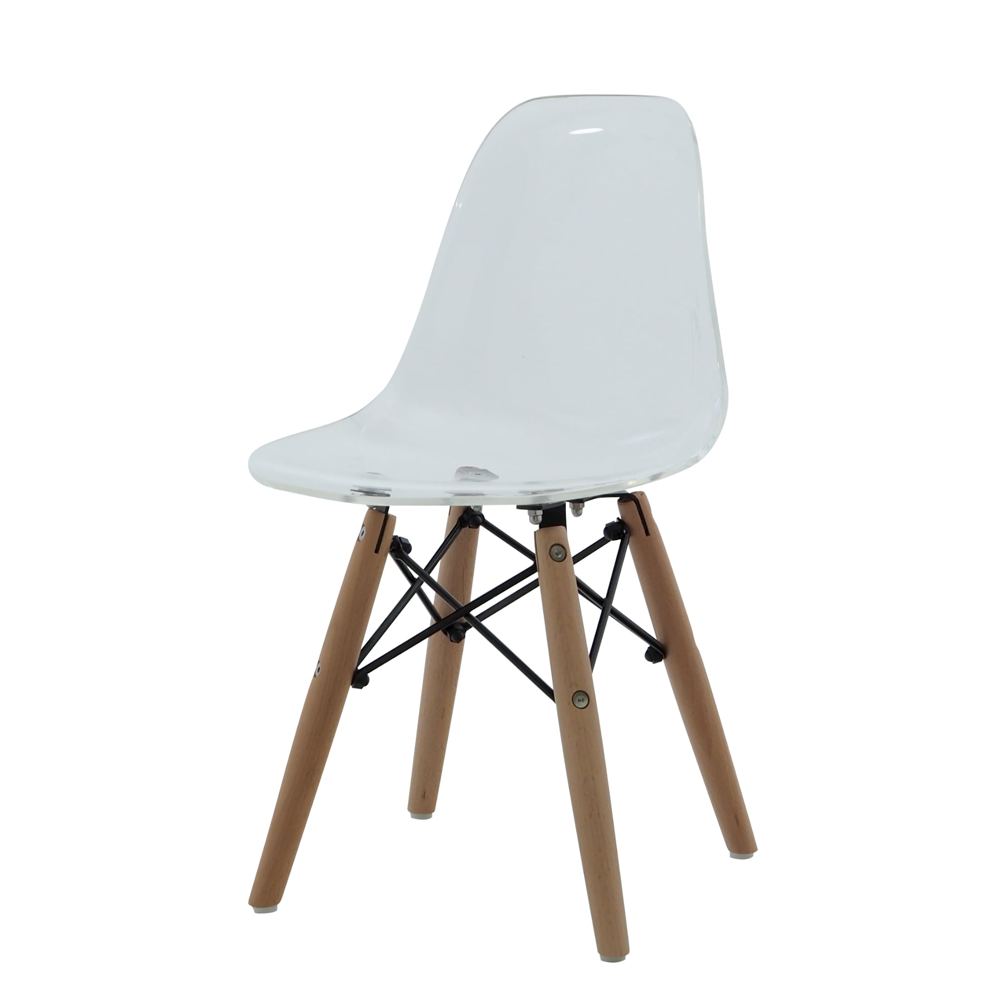 Charles Eames style, Cadeira DSW júnior branco transparente