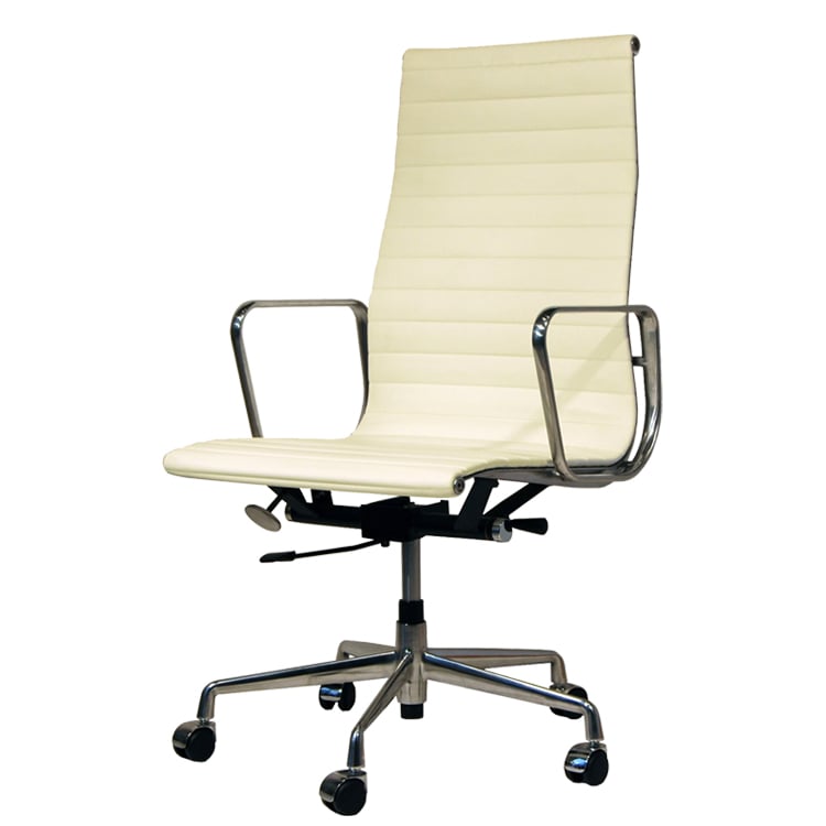 Charles Eames style, Escritório EA119 Couro creme