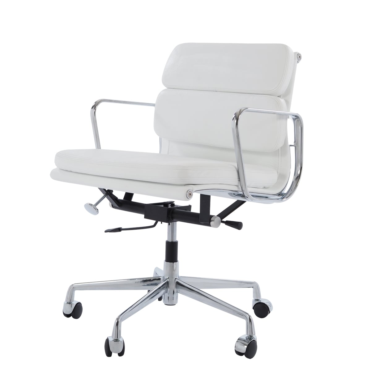 Charles Eames style, Escritório EA217 Couro branco