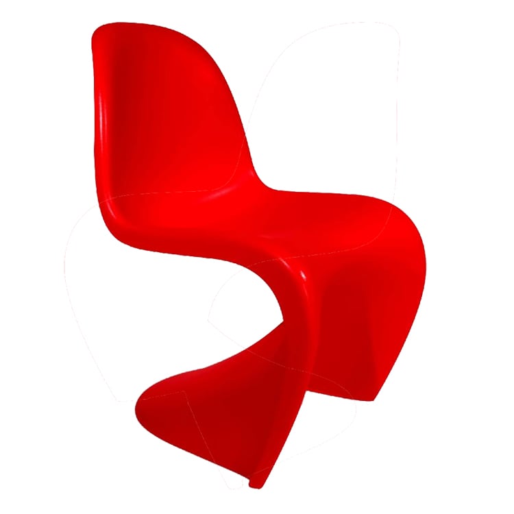 Verner Panton style, Cadeira de jantar cadeira Panton lustroso vermelho