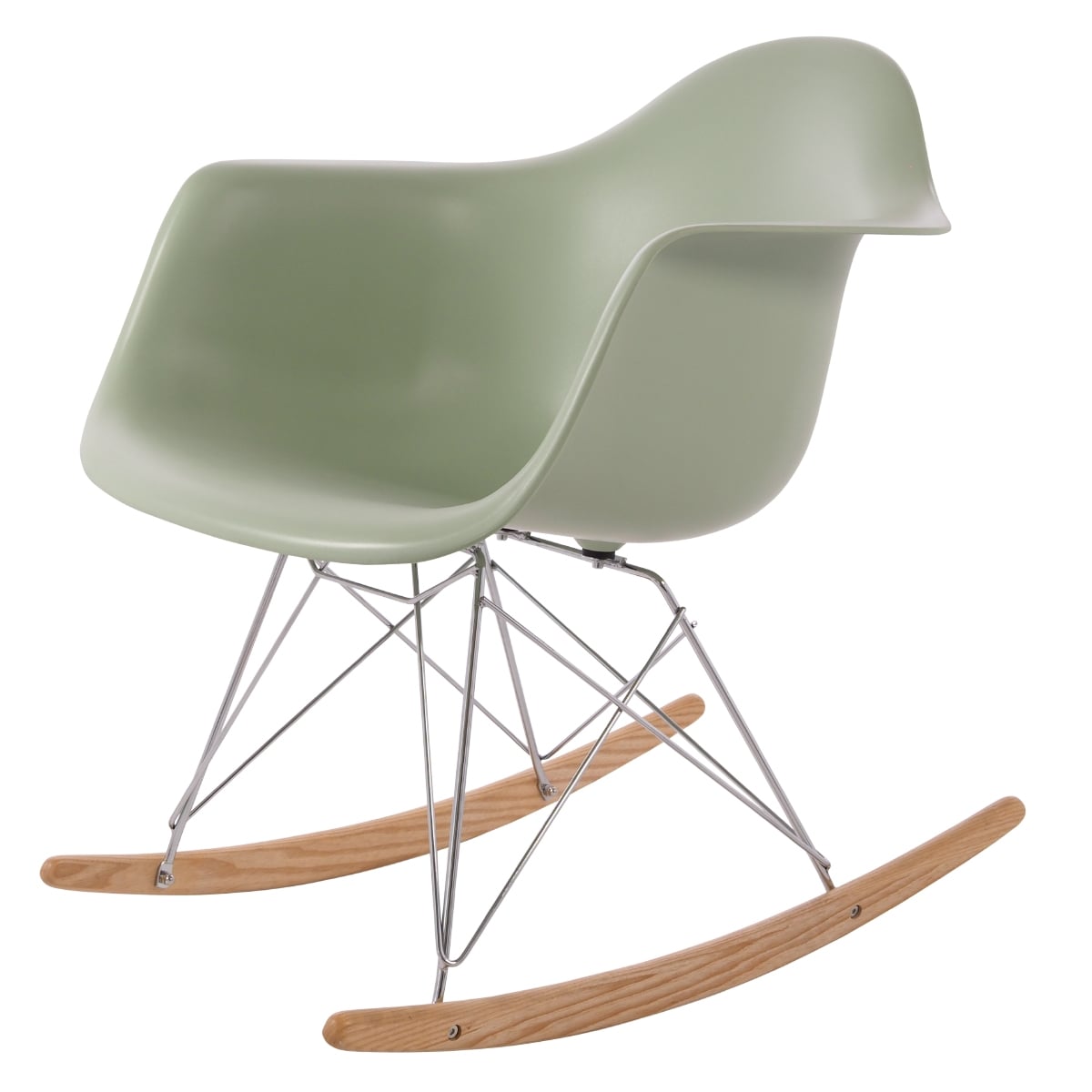 Charles Eames style, Cadeira de balanço RAR Chrome frame PP mint