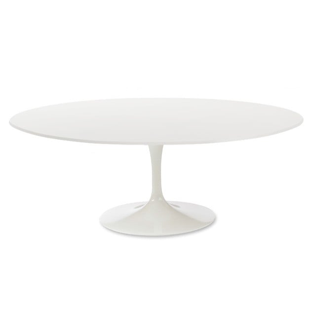 Eero Saarinen style, Mesa de jantar Tulip tabela Tampo Madeira branca Base branca