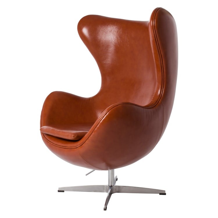 Arne Jacobsen style, Espreguiçadeira Egg assento conhaque