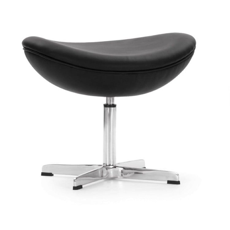 Arne Jacobsen style, Escabelo Egg assento Couro preto