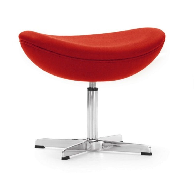 Arne Jacobsen style, Escabelo Egg assento cashmere vermelho