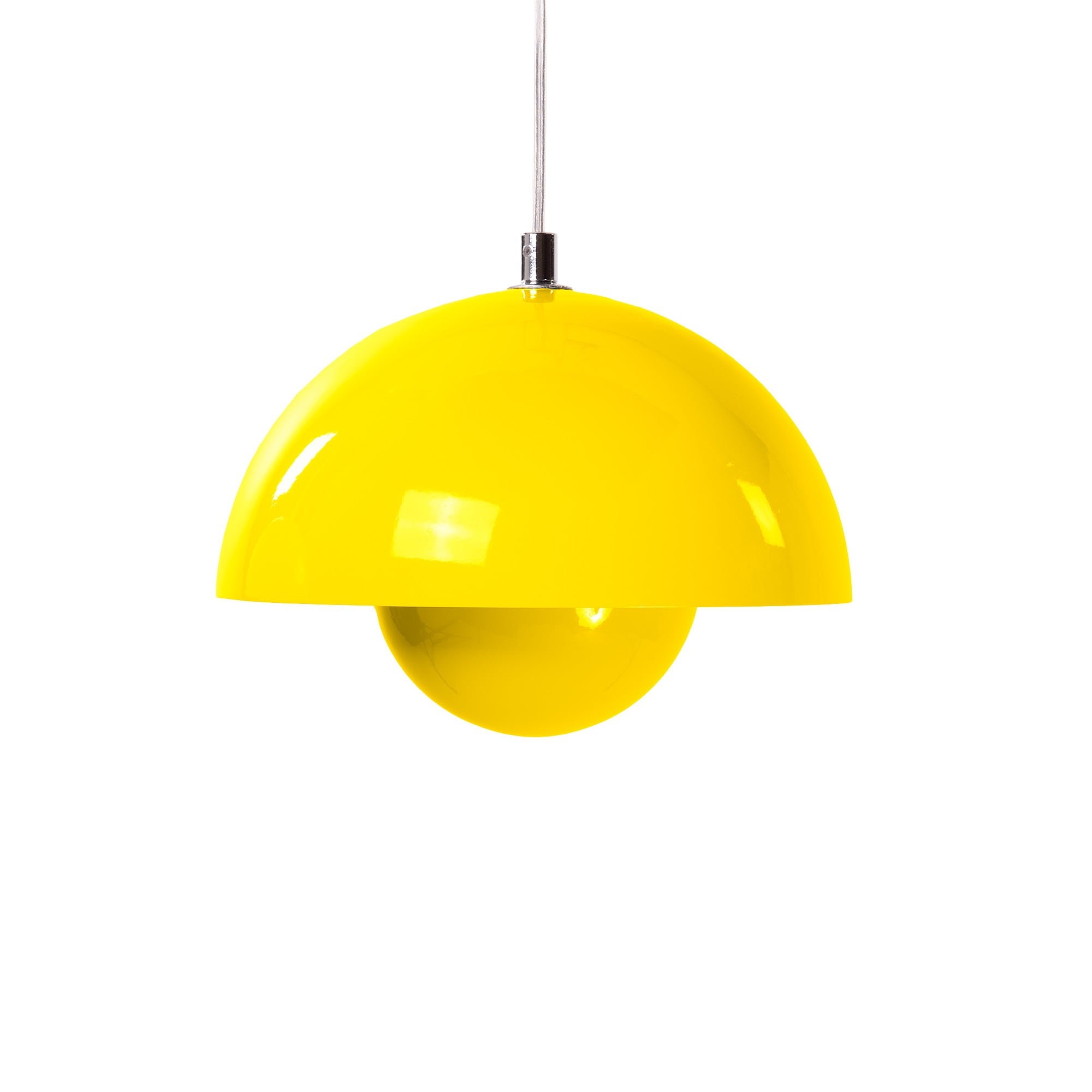 Verner Panton style, Pingente vaso de flores VP1 amarelo