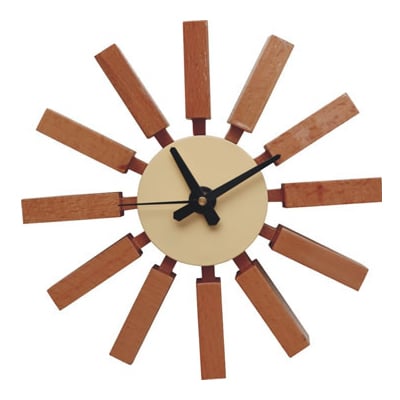 George Nelson style, Relógio de parede Block clock marrom