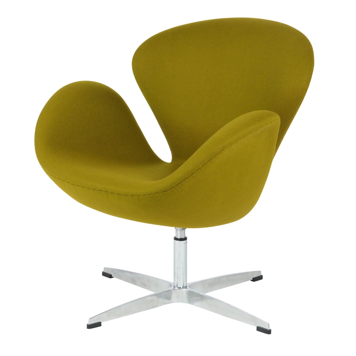 Arne Jacobsen style, Espreguiçadeira cisne Caxemira verde oliva