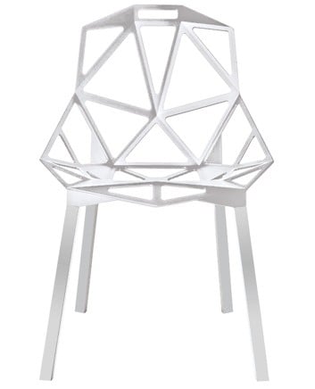 Konstantin Grcic style, Cadeira de jantar um assento branco