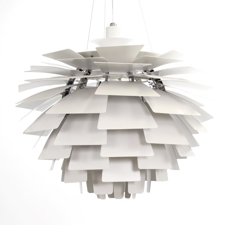 Poul Henningsen style, Pingente lâmpada alcachofra 48cm branco