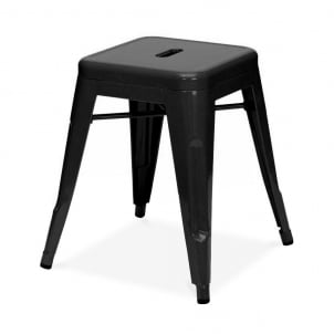 Xavier Pauchard style, Tamborete Tolix style Bar Stool 48cm preto fosco