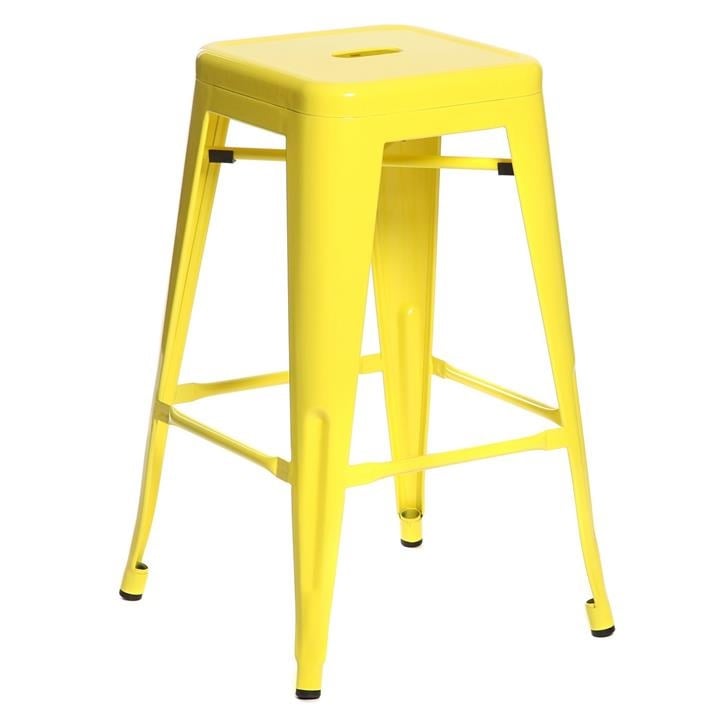 Xavier Pauchard style, Tamborete Tolix style Bar Stool 66cm amarelo brilhante