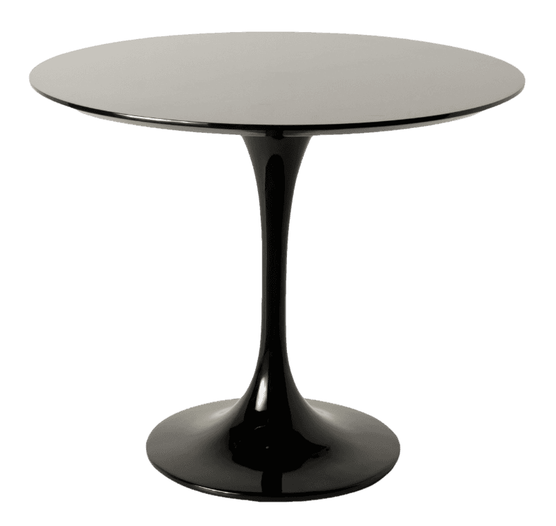 Eero Saarinen style, Mesa de jantar Tulip tabela 80 centímetros Preto (brilhante)