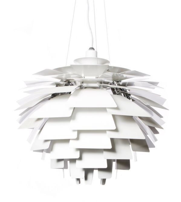 Poul Henningsen style, Pingente lâmpada alcachofra 72cm branco