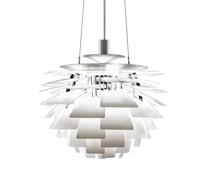 Poul Henningsen style, Pingente lâmpada alcachofra 56cm branco