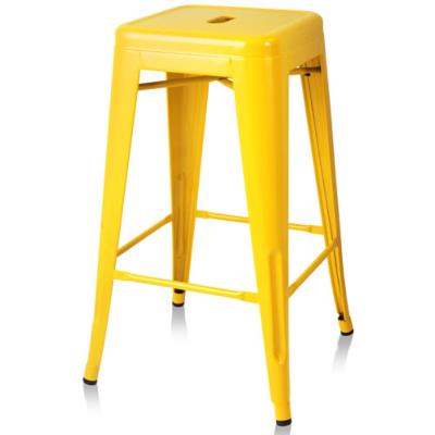 Xavier Pauchard style, Tamborete Tolix style Bar Stool 77 centímetros amarelo brilhante