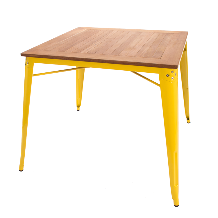Xavier Pauchard style, Mesa de jantar Mesa ao ar livre estilo Tolix mesa de jantar amarelo